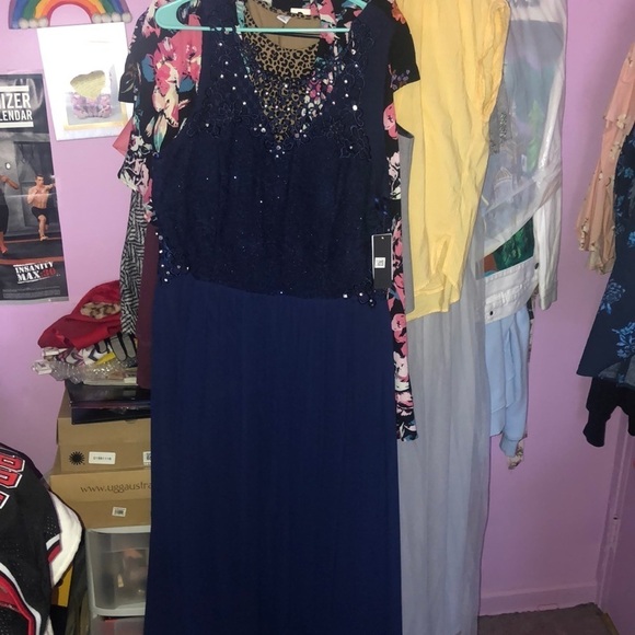 Navy blue long dress - Picture 1 of 5
